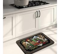 Tappetini da cucina artistici vintage per pavimento, a tema Italia, morbidi, decorativi, imbottiti, comodi, lavabili, per lavelli da cucina, lavanderia, bagno, 40,6 x 61 cm