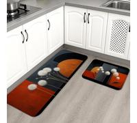 Tappetini da cucina astratti, arte moderna, in peluche, confortevole, antiscivolo, decorativi per lavelli da cucina e lavanderia, 50 x 79 cm