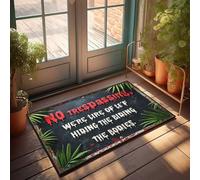 Tappetini da cucina autunnali per il pavimento, avvertimento: No Trespassing - Siamo stanchi di nascondere i corpi! Zerbino decorativo per porta d'ingresso retrò (40 x 60 cm)