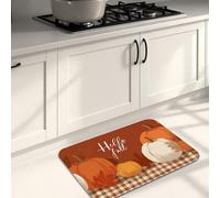 Tappetini da cucina autunnali per pavimento, a scacchi, comodi, imbottiti, confortevoli, lavabili, antiscivolo, per lavelli da cucina, lavanderia e bagno, 50 x 78 cm