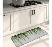 Tappetini da cucina botanici per pavimento, morbidi tappetini artistici con foglie verdi, imbottiti, confortevoli, lavabili, antiscivolo, per lavelli da cucina, lavanderia e bagno, 40 x 119 cm