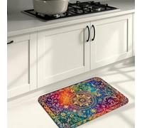 Tappetini da cucina colorati bohémien per pavimenti, vivaci motivi mandala e sole, cuscini estivi comodi e lavabili, decorazione per lavelli da cucina, lavanderia e bagno, 50 x 78 cm