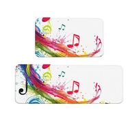 Tappetini da cucina colorati con stampa di note musicali per pavimento, set di tappeti da cucina, per vari spazi interni ed esterni