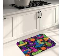 Tappetini da cucina colorati per pavimento, fantasiosi cappelli da strega e zucche, morbidi, imbottiti, confortevoli, lavabili, antiscivolo, per lavelli, lavanderia e bagno, 40 x 61 cm