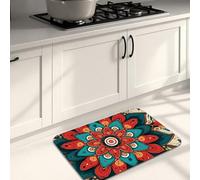 Tappetini da cucina colorati per pavimento, motivo mandala floreale, morbidi, imbottiti, confortevoli, lavabili, antiscivolo, per lavelli da cucina, lavanderia e bagno, 50 x 78 cm