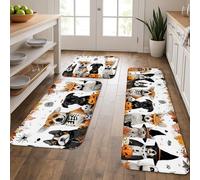 Tappetini da cucina con cane in stile cartone animato per pavimento, divertenti animali di Halloween, imbottiti, comodi, lavabili, antiscivolo, decorativi, per lavelli da cucina, lavanderia, bagno, 3
