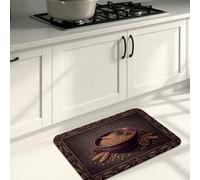 Tappetini da cucina con chicchi di caffè, rustici tradizionali frutti di grano, nessuno marrone scuro, comodo, lavabile, per cucina, lavanderia, bagno, corridoio, 40,6 x 119,6 cm