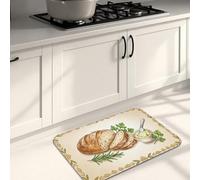 Tappetini da cucina con erbe e pane per pavimento, morbidi tappetini rustici con imbottitura a molla, comodi e lavabili, per lavelli da cucina, lavanderia, bagno, 40,6 x 61 cm