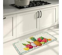 Tappetini da cucina con frutta vibrante per pavimento, design colorato con bacche e tropicali, comodi e imbottiti, per cucina, lavanderia, bagno, 40,6 x 119,6 cm
