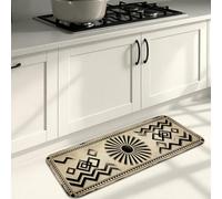 Tappetini da cucina con motivo geometrico, per pavimenti, neri e beige, moderni e morbidi, imbottiti per tutto l'anno, comodi, lavelli, lavanderia, bagno, 40 x 119 cm