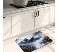 Tappetini da cucina con paesaggio di montagna per pavimento, design artistico della natura, morbidi, imbottiti, confortevoli, lavabili, antiscivolo, decorativi, per lavelli da cucina, lavanderia