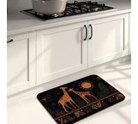 Tappetini da cucina con stampa animalier, motivo giraffa, in stile bohémien, morbidi, imbottiti, confortevoli, lavabili, antiscivolo, decorativi, per lavelli da cucina, lavanderia e bagno, 50 x 78 cm