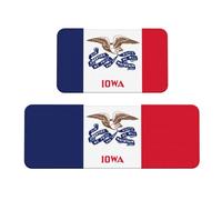 Tappetini da cucina con stampa bandiera dello Stato dell'Iowa, set di tappeti da cucina, per vari spazi interni ed esterni