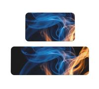 Tappetini da cucina con stampa di fiamme blu per pavimento, set di tappeti da cucina, per vari spazi interni ed esterni
