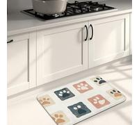 Tappetini da cucina con stampa di zampa di animale, morbidi tappeti antiscivolo imbottiti per pavimenti, graziosi tappetini decorativi in stile retrò, per lavelli da cucina e lavanderia, 50 x 78 cm