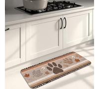Tappetini da cucina con stampa di zampe, tappetini morbidi imbottiti decorativi rustici con tracce di animali, lavabili e antiscivolo, per lavelli da cucina, lavanderia, bagno, 40 x 119 cm