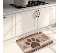 Tappetini da cucina con stampa di zampe, tappetini morbidi imbottiti decorativi rustici con tracce di animali, lavabili e antiscivolo, per lavelli da cucina, lavanderia, bagno, 40,6 x 61 cm