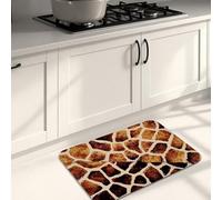 Tappetini da cucina con stampa giraffa per pavimento, motivo rustico con animali, morbidi, imbottiti, confortevoli, lavabili, antiscivolo, per cucina, lavanderia, bagno, 50 x 79 cm