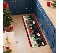 Tappetini da cucina con treno natalizio per pavimento, stile vintage rustico, morbidi, imbottiti, comodi, lavabili, antiscivolo, per cucina, lavanderia, bagno, 40 x 119 cm