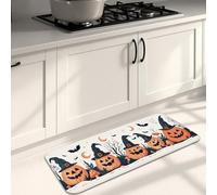 Tappetini da cucina di Halloween per pavimento, decorazione con zucca e strega, morbidi, comodi, lavabili, antiscivolo, per lavelli da cucina, lavanderia e bagno, 40 x 119 cm