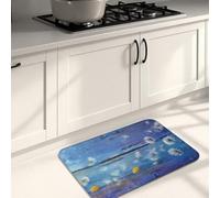 Tappetini da cucina floreali per pavimento, rustici con denti di leone, in memory foam, imbottiti, confortevoli, lavabili, antiscivolo, per lavelli da cucina, lavanderia e bagno, 50 x 78 cm