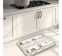 Tappetini da cucina geometrici moderni per pavimento, motivo rustico con piante, morbidi tappetini imbottiti a molla, comodi e lavabili, per lavelli da cucina, lavanderia e bagno, 50 x 78 cm
