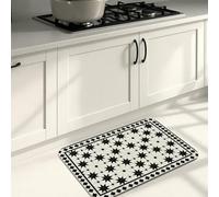 Tappetini da cucina geometrici neri e bianchi per pavimento, morbidi tappetini moderni con motivo a stelle, per tutte le stagioni, imbottiti, confortevoli, lavelli, lavanderia, bagno, 40,6 x 61 cm