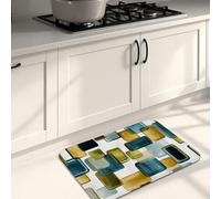 Tappetini da cucina geometrici per pavimento, forme colorate astratte, morbidi, imbottiti, confortevoli, lavabili, antiscivolo, per lavelli da cucina, lavanderia e bagno, 50 x 78 cm