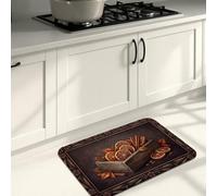 Tappetini da cucina in chicchi di caffè, rustici tradizionali frutti di grano, nessuno marrone scuro, lavabile, confortevole, per cucina, lavanderia, bagno, vanità, 40,6 x 61 cm