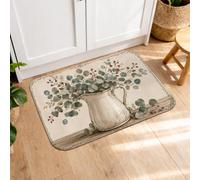 Tappetini da cucina in eucalipto per pavimento, fattoria rustica brocca benedetta primavera verde morbido lavabile tappeto da cucina per lavanderia lavanderia bagno vanità 50 x 79 cm