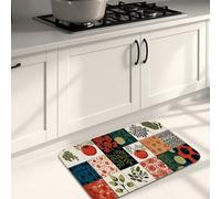 Tappetini da cucina ispirati al giardino per pavimento, stampa botanica colorata, antiscivolo, imbottiti, comodi tappeti per lavelli da cucina, lavanderia e bagno, 40,6 x 61 cm