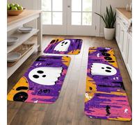 Tappetini da cucina per pavimenti, a tema Halloween, morbidi, morbidi, imbottiti, confortevoli, lavabili, antiscivolo, per lavelli da cucina, lavanderia e bagno, 3 pezzi