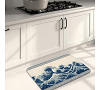 Tappetini da cucina per pavimenti, arte giapponese, in memory foam, imbottiti, confortevoli, lavabili, antiscivolo, decorativi, per lavelli da cucina, lavanderia e bagno, 50 x 78 cm