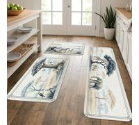 Tappetini da cucina per pavimenti, eleganti e morbidi, con imbottitura estiva, comodi, lavabili, per lavelli da cucina, lavanderia, bagno, 3 pezzi
