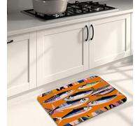 Tappetini da cucina per pavimenti, morbidi e colorati, motivo arte astratta, imbottiti, comodi, lavabili, antiscivolo, per lavelli da cucina, lavanderia, bagno, 50 x 79 cm
