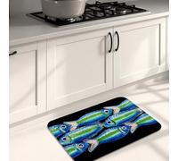 Tappetini da cucina per pavimenti, morbidi tappetini colorati con arte marina, imbottiti, confortevoli, lavabili, antiscivolo, per lavelli da cucina, lavanderia e bagno, 50 x 78 cm