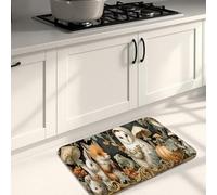 Tappetini da cucina per pavimenti, motivo animali del bosco vintage, morbidi, imbottiti, confortevoli, lavabili, antiscivolo, decorativi, per lavelli da cucina, lavanderia e bagno, 50 x 78 cm