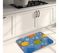 Tappetini da cucina per pavimento, colorati e morbidi, con imbottitura estiva, comodi, lavabili, antiscivolo, per cucina, lavanderia, bagno, 40,6 x 61 cm