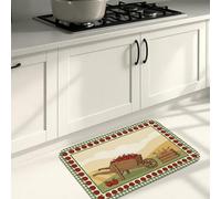Tappetini da cucina per pavimento, design rustico con fienile e alberi da frutto, autunno imbottito, confortevole, lavabile, decorazione per lavelli da cucina, lavanderia, bagno, 40,6 x 61 cm