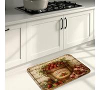 Tappetini da cucina per pavimento, design rustico con mucca e campane, morbidi tappetini imbottiti a molla, comodi, lavabili, per cucina, lavanderia, bagno, 40,6 x 61 cm