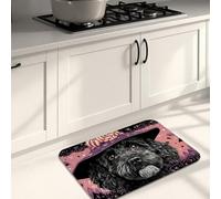 Tappetini da cucina per pavimento di Halloween, con simpatico cane con cappello, imbottito, confortevole, lavabile, antiscivolo, per lavelli da cucina, lavanderia, bagno, 50 x 78 cm