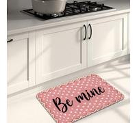 Tappetini da cucina per pavimento di San Valentino, con parole d'amore, romantici, imbottiti, lavabili, antiscivolo, per lavelli da cucina, lavanderia, bagno, 40,6 x 61 cm