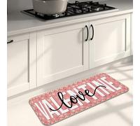 Tappetini da cucina per pavimento di San Valentino, con parole d'amore, romantici, imbottiti, lavabili, antiscivolo, per lavelli da cucina, lavanderia e bagno, 40 x 119 cm