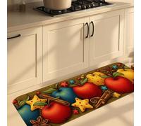 Tappetini da cucina per pavimento, in legno rustico, in memory foam, imbottiti, confortevoli, lavabili, antiscivolo, decorativi, per lavelli da cucina, lavanderia, bagno, 40,6 x 119,6 cm