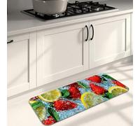 Tappetini da cucina per pavimento, morbidi tappetini da cucina con fragole e limonata, imbottiti, confortevoli, lavabili, antiscivolo, per lavelli da cucina, lavanderia e bagno, 40 x 119 cm