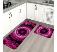 Tappetini da cucina per pavimento, motivo a spirale viola, morbidi, imbottiti, confortevoli, lavabili, antiscivolo, decorativi, per lavelli da cucina, lavanderia e bagno, 2 pezzi