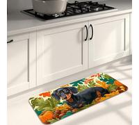 Tappetini da cucina per pavimento, motivo bassotto colorato, morbidi, imbottiti, confortevoli, lavabili, antiscivolo, per lavelli da cucina, lavanderia, bagno, 40,6 x 119,6 cm