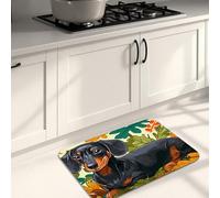 Tappetini da cucina per pavimento, motivo bassotto colorato, morbidi, imbottiti, confortevoli, lavabili, antiscivolo, per lavelli da cucina, lavanderia, bagno, 40,6 x 61 cm