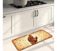 Tappetini da cucina per pavimento, motivo con foglie rustiche stagionali di grano e grano del Ringraziamento, morbidi, lavabili, spessi, per lavanderia, ingresso, corridoio, 40 x 119 cm