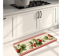 Tappetini da cucina per pavimento, motivo floreale vintage a scacchi, morbidi, imbottiti, confortevoli, lavabili, antiscivolo, decorativi, per lavelli da cucina, lavanderia e bagno, 40 x 119 cm